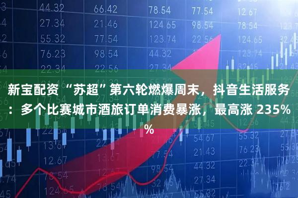 新宝配资 “苏超”第六轮燃爆周末,抖音生活服务:多个比赛城市酒旅订单消费暴涨,最高涨 235%
